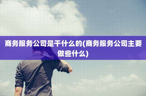 商务服务公司是干什么的(商务服务公司主要做些什么)