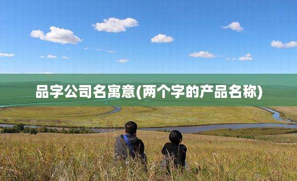 品字公司名寓意(两个字的产品名称)