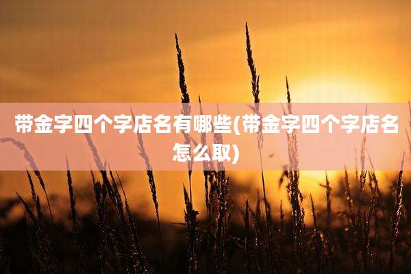 带金字四个字店名有哪些(带金字四个字店名怎么取)
