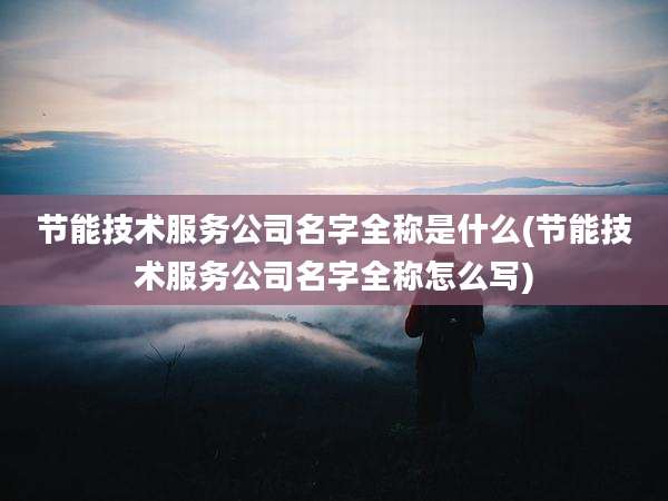 节能技术服务公司名字全称是什么(节能技术服务公司名字全称怎么写)