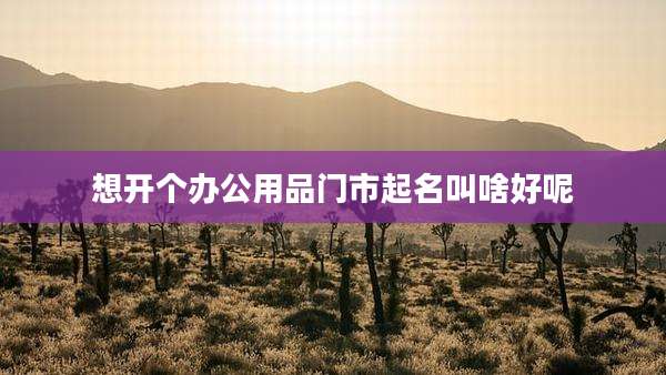 想开个办公用品门市起名叫啥好呢