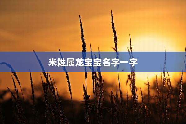米姓属龙宝宝名字一字