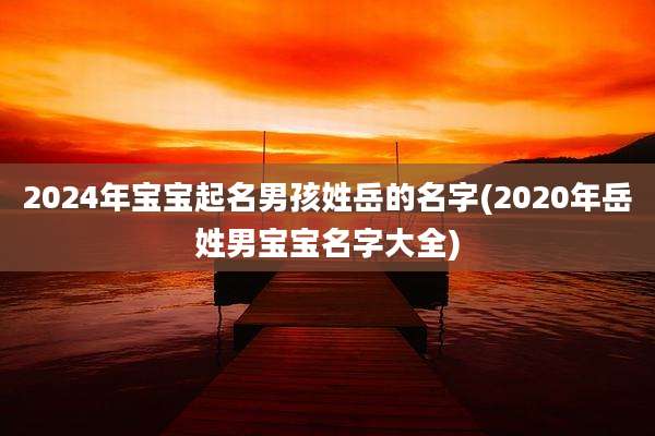 2024年宝宝起名男孩姓岳的名字(2020年岳姓男宝宝名字大全)