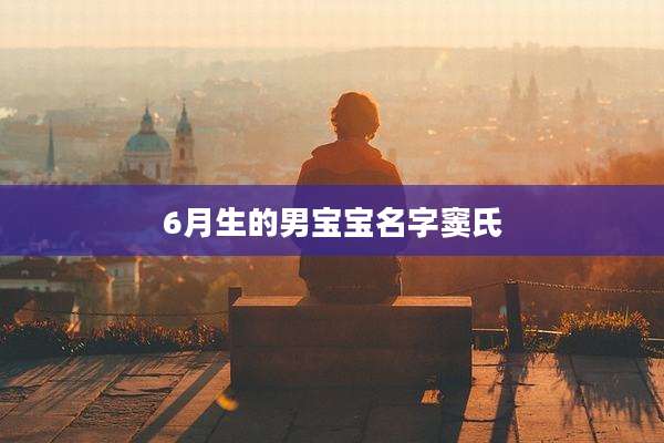 6月生的男宝宝名字窦氏
