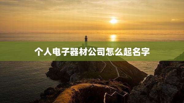 个人电子器材公司怎么起名字