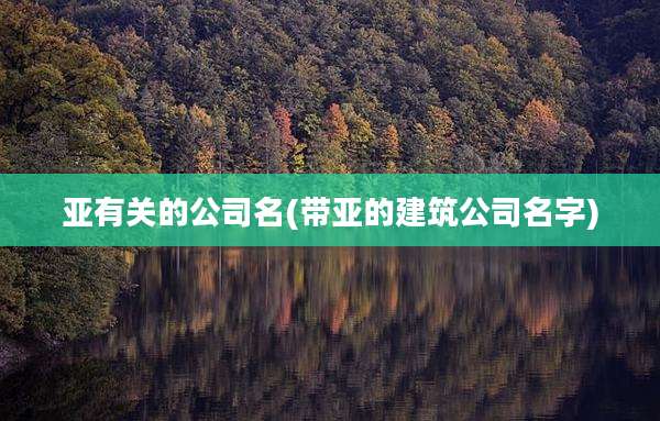亚有关的公司名(带亚的建筑公司名字)