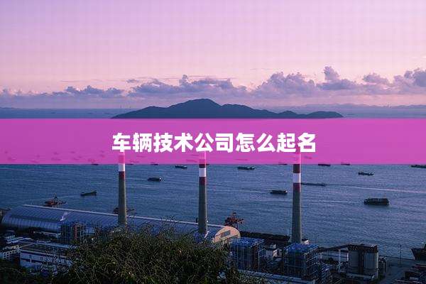 车辆技术公司怎么起名
