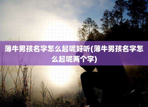 薄牛男孩名字怎么起呢好听(薄牛男孩名字怎么起呢两个字)