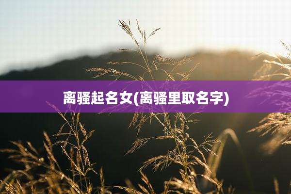 离骚起名女(离骚里取名字)