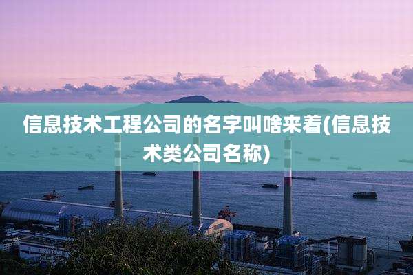 信息技术工程公司的名字叫啥来着(信息技术类公司名称)