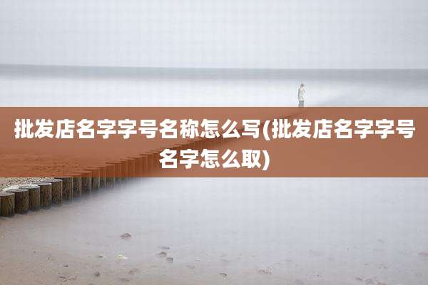批发店名字字号名称怎么写(批发店名字字号名字怎么取)