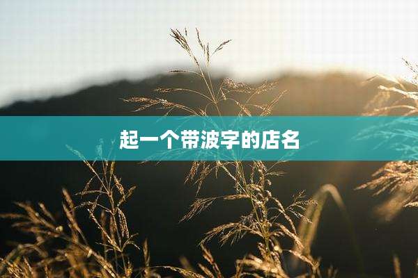 起一个带波字的店名