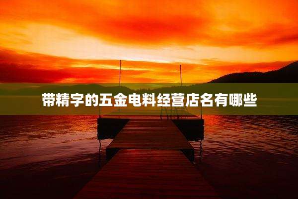 带精字的五金电料经营店名有哪些