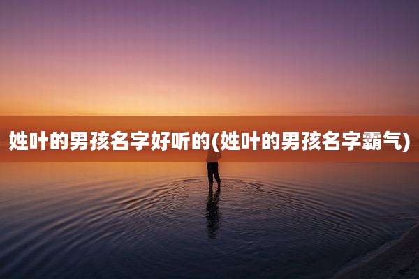 姓叶的男孩名字好听的(姓叶的男孩名字霸气)