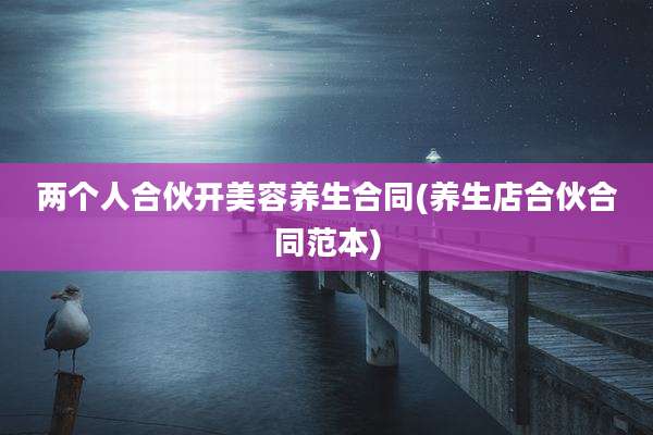 两个人合伙开美容养生合同(养生店合伙合同范本)