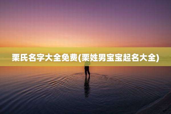 栗氏名字大全免费(栗姓男宝宝起名大全)