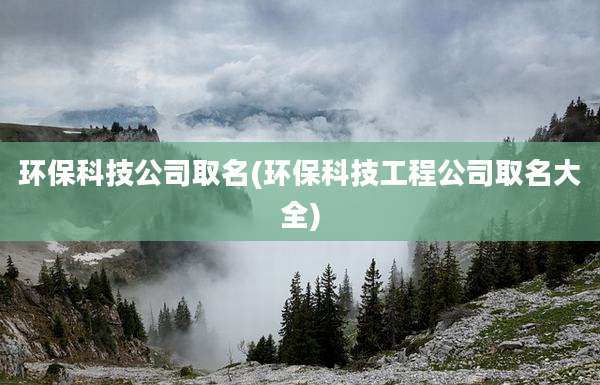 环保科技公司取名(环保科技工程公司取名大全)
