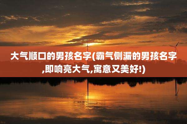 大气顺口的男孩名字(霸气侧漏的男孩名字,即响亮大气,寓意又美好!)
