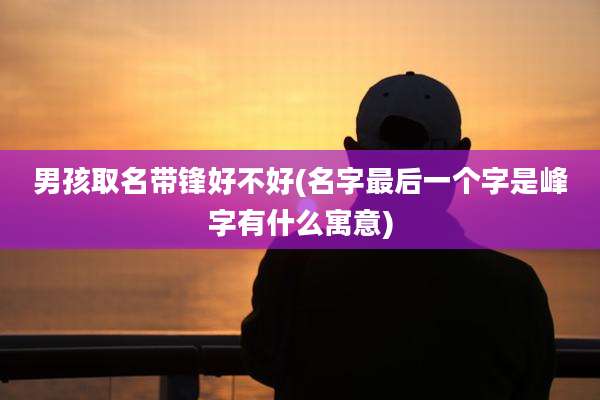 男孩取名带锋好不好(名字最后一个字是峰字有什么寓意)