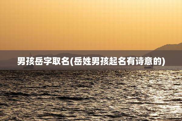 男孩岳字取名(岳姓男孩起名有诗意的)