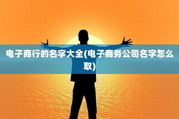 电子商行的名字大全(电子商务公司名字怎么取)