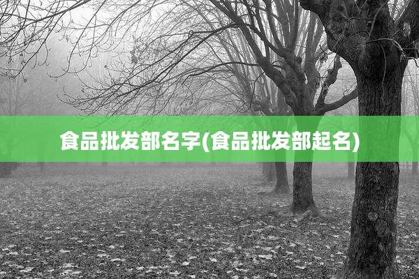 食品批发部名字(食品批发部起名)