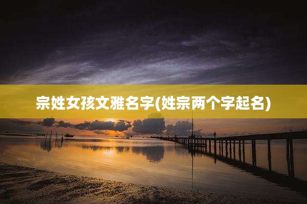 宗姓女孩文雅名字(姓宗两个字起名)