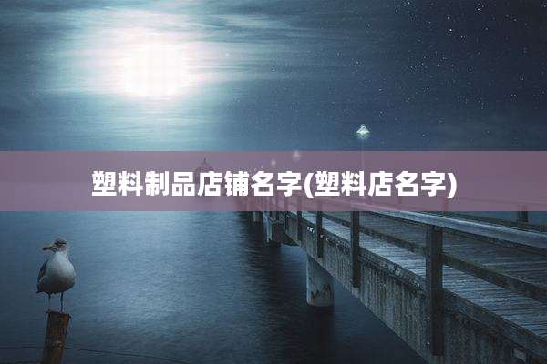 塑料制品店铺名字(塑料店名字)