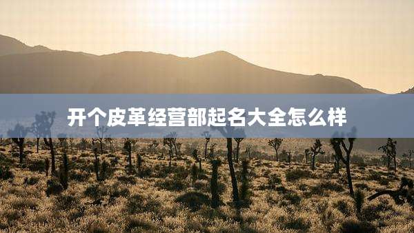 开个皮革经营部起名大全怎么样