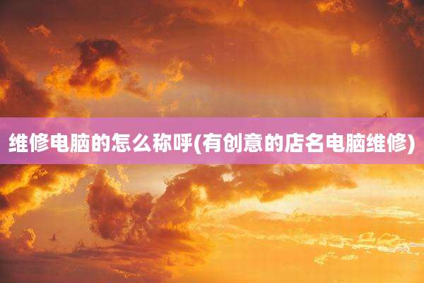 维修电脑的怎么称呼(有创意的店名电脑维修)
