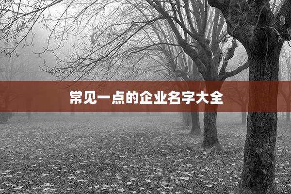 常见一点的企业名字大全
