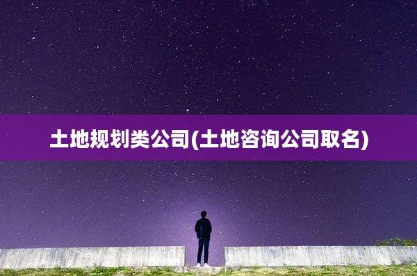 土地规划类公司(土地咨询公司取名)