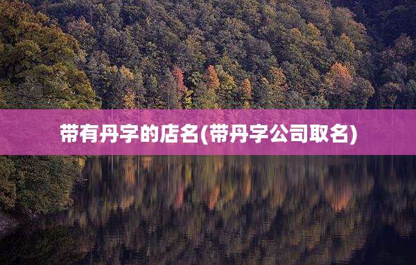 带有丹字的店名(带丹字公司取名)
