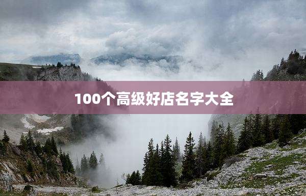 100个高级好店名字大全