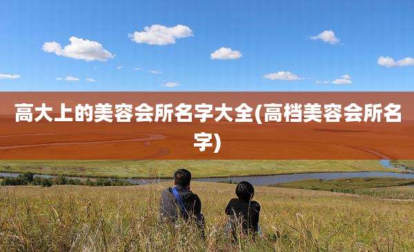 高大上的美容会所名字大全(高档美容会所名字)