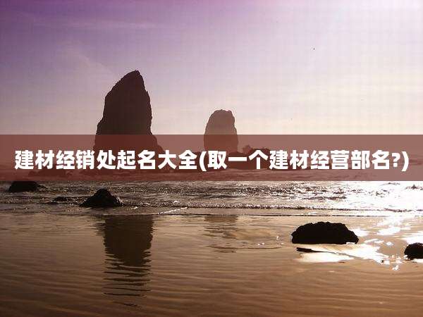 建材经销处起名大全(取一个建材经营部名?)
