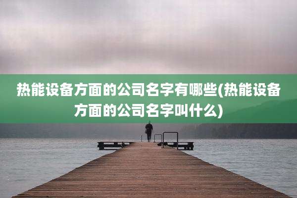 热能设备方面的公司名字有哪些(热能设备方面的公司名字叫什么)