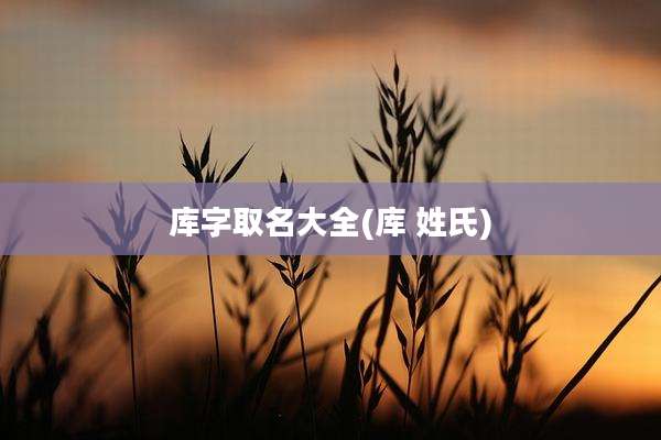 库字取名大全(库 姓氏)
