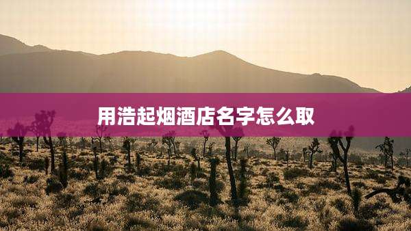 用浩起烟酒店名字怎么取