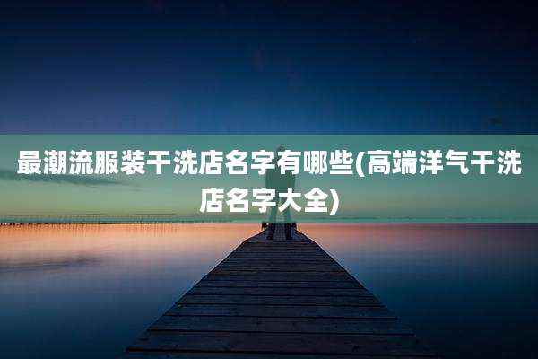 最潮流服装干洗店名字有哪些(高端洋气干洗店名字大全)