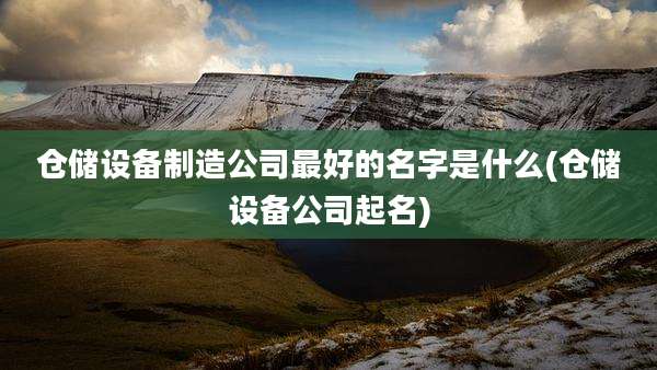 仓储设备制造公司最好的名字是什么(仓储设备公司起名)
