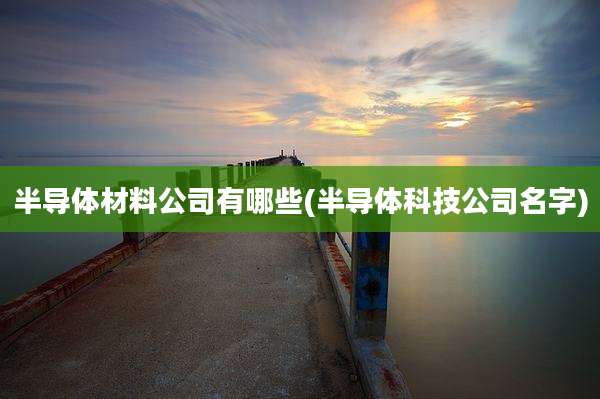 半导体材料公司有哪些(半导体科技公司名字)