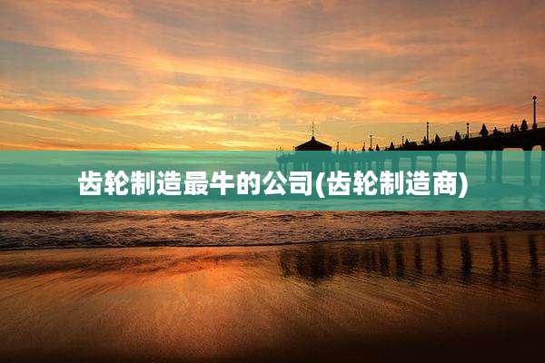 齿轮制造最牛的公司(齿轮制造商)