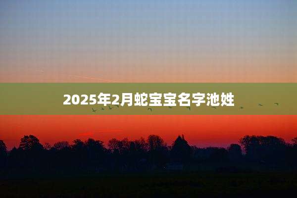 2025年2月蛇宝宝名字池姓