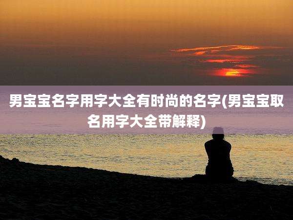男宝宝名字用字大全有时尚的名字(男宝宝取名用字大全带解释)