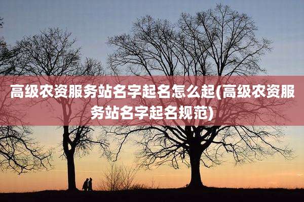 高级农资服务站名字起名怎么起(高级农资服务站名字起名规范)