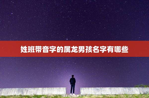 姓班带音字的属龙男孩名字有哪些