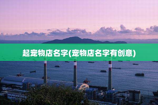 起宠物店名字(宠物店名字有创意)