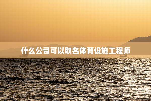 什么公司可以取名体育设施工程师