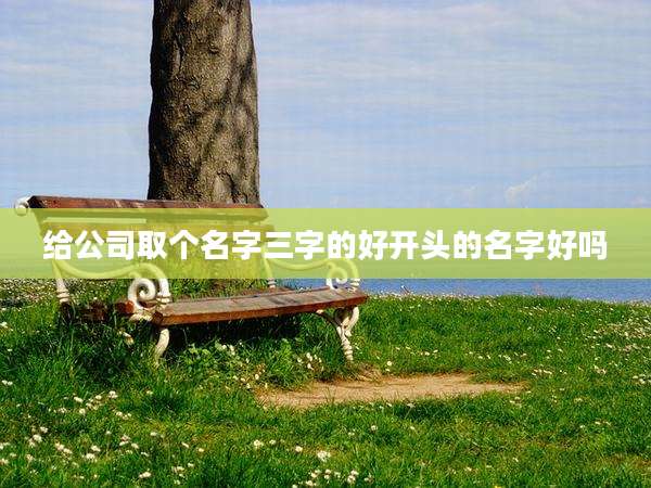 给公司取个名字三字的好开头的名字好吗